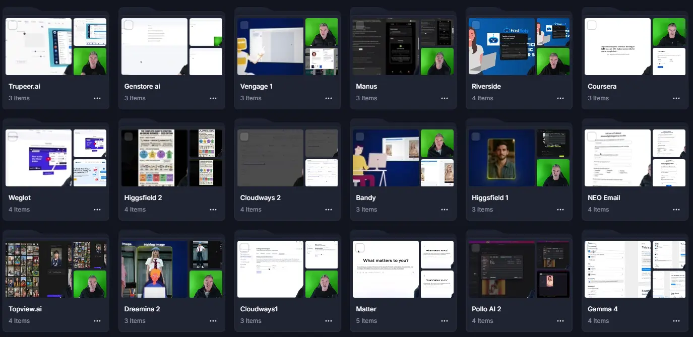 Frame.io project pipeline for Jason West's channel