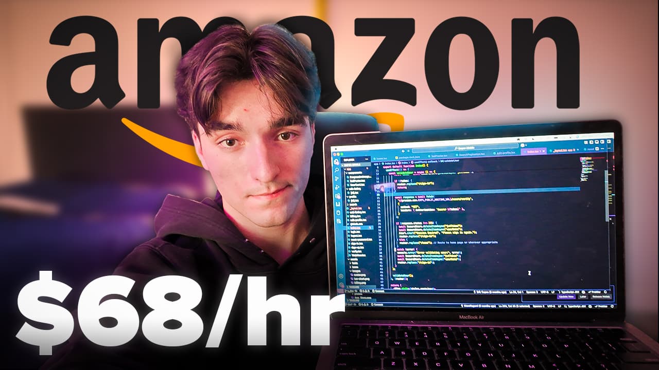 Tech & coding thumbnail — Amazon $68/hr