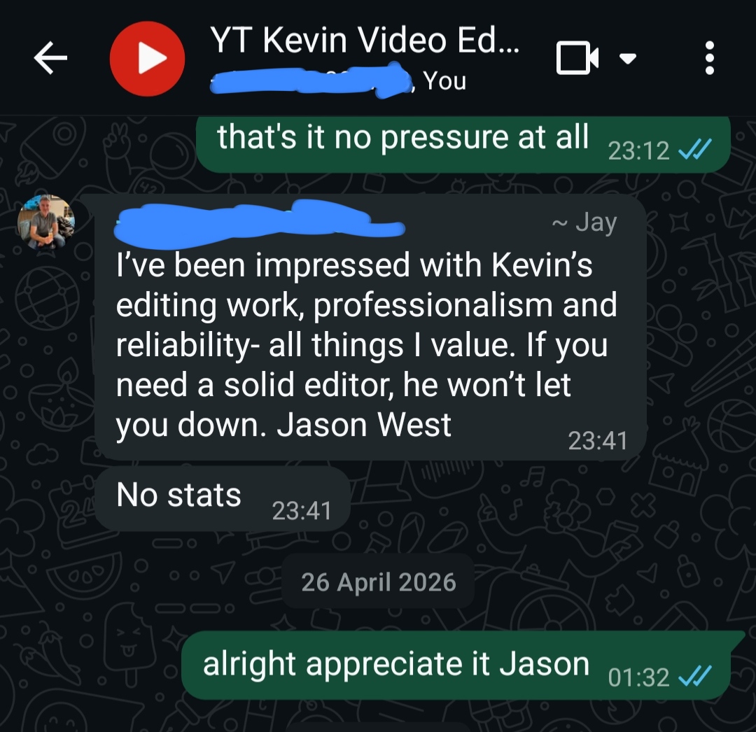 Client testimonial — Jason West on the edit quality